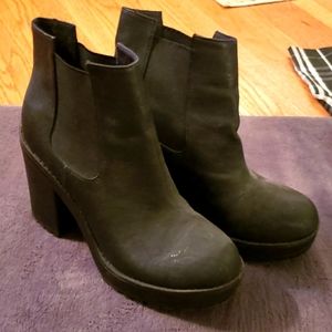 Chunky heeled booties